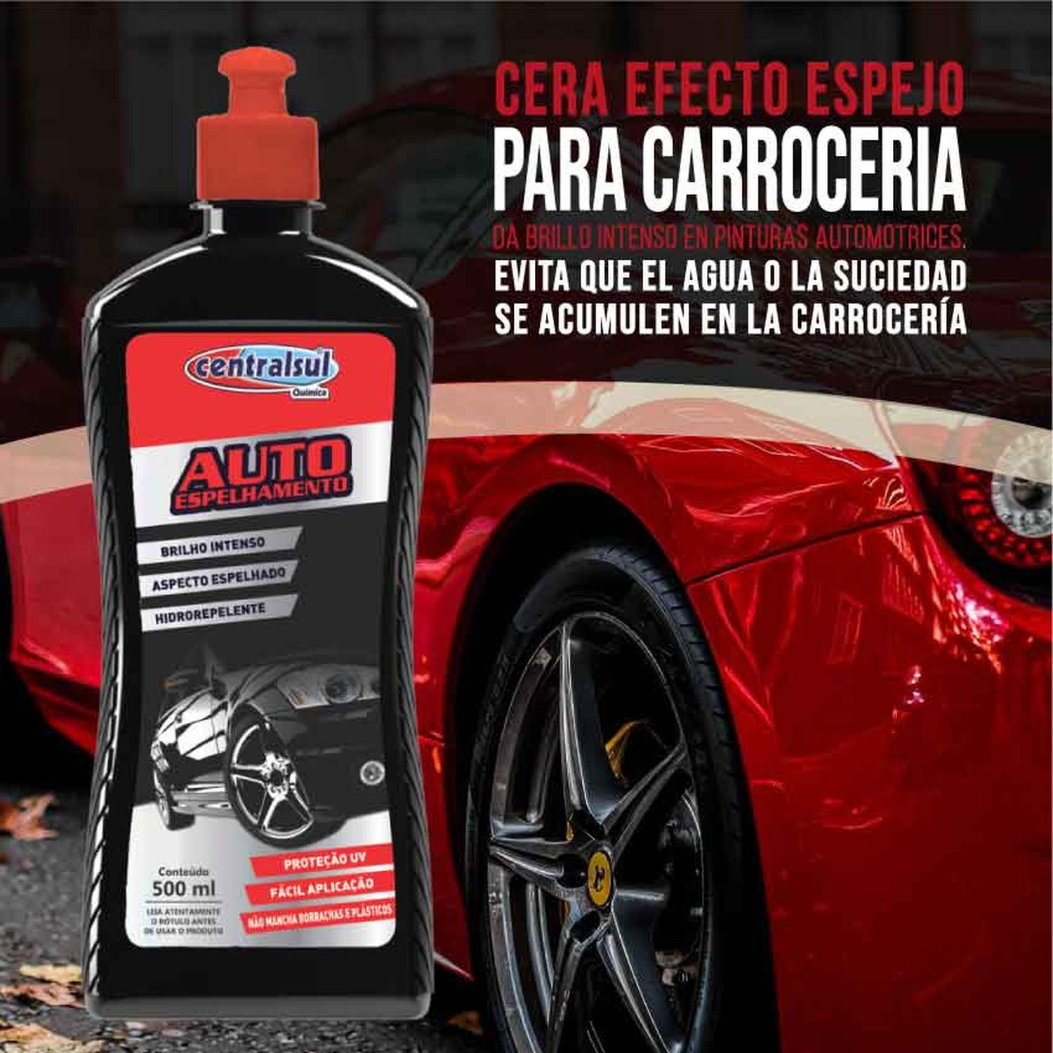 Kit Cera Efecto Brillo Espejo Centralsul 500Ml + Aplicador En Microfibra X 2Unds Smart Shine Centralsul