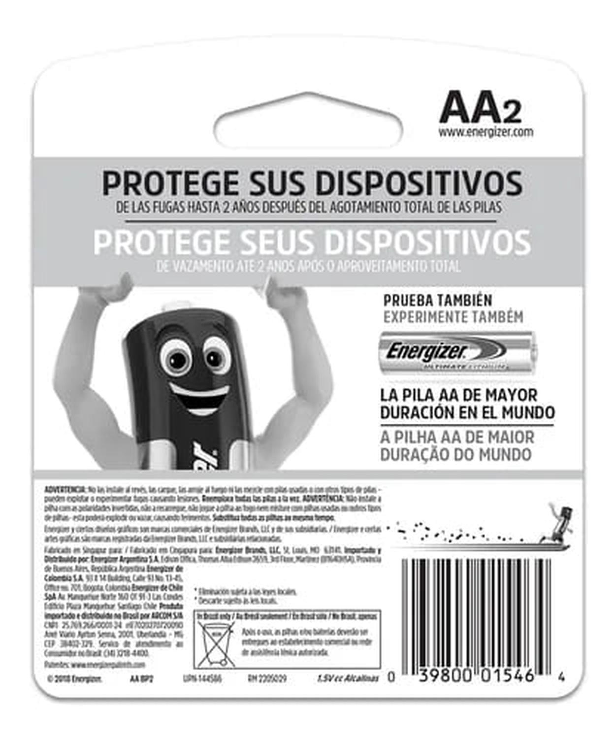 Pilas Energizer Alcalinas AA2 x 6 (12 pilas en total) Energizer