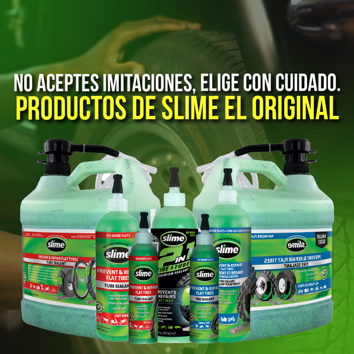 Antipinchazos Llantas Tipo Sellomatic Slime 16 Oz Slime