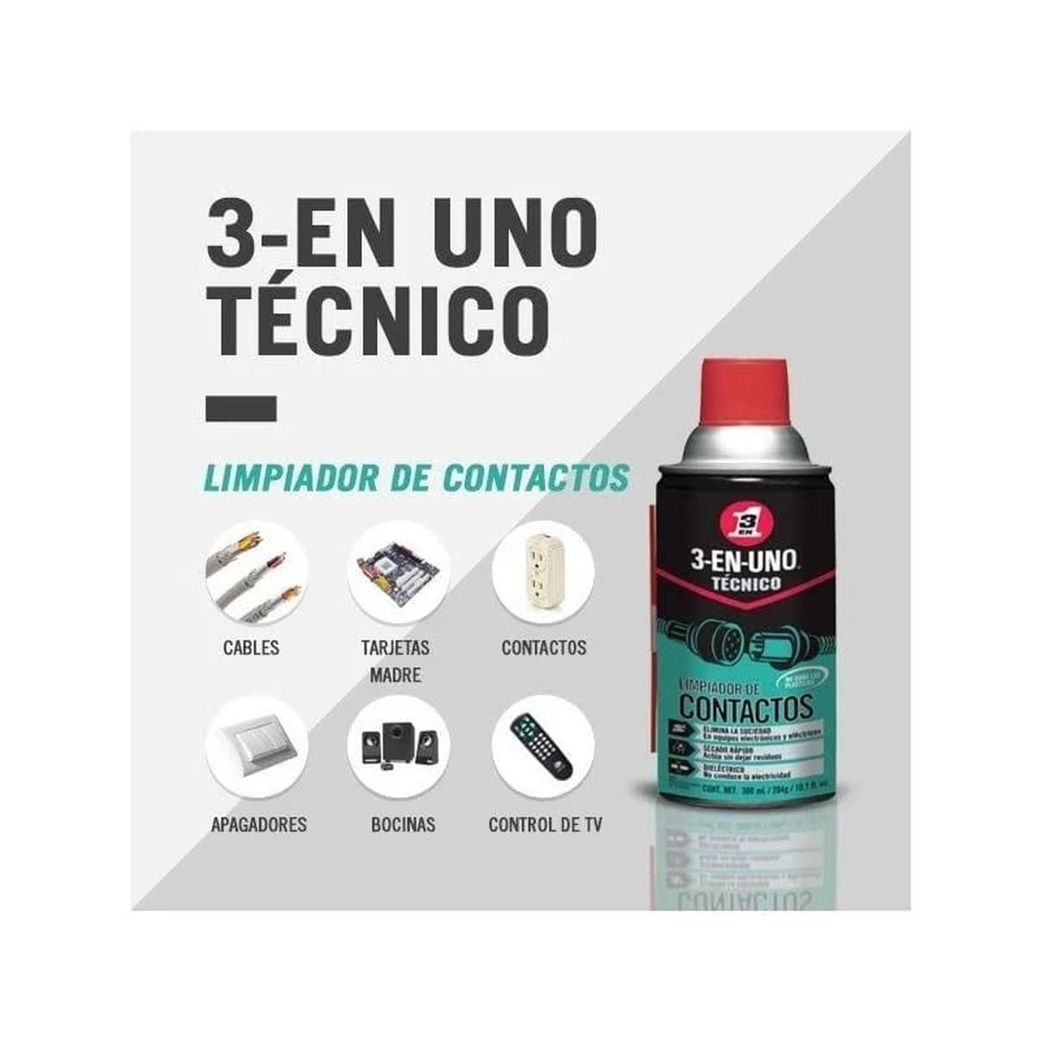 Limpiador de Contactos 3-En-Uno Técnico 300 ml 3-En-Uno