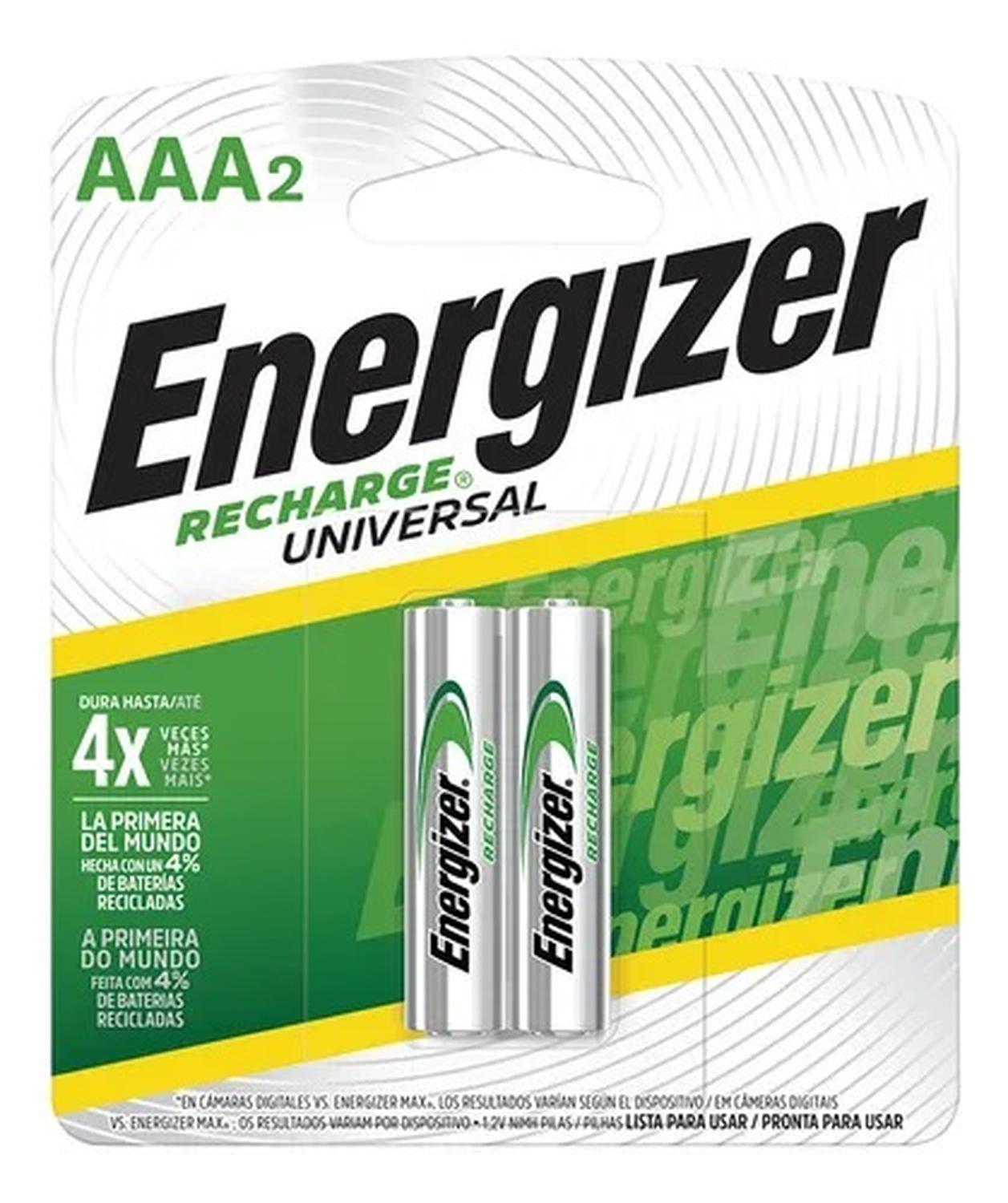 Pilas Recargables Energizer 2AAA x4 Und (8 Pilas) Energizer